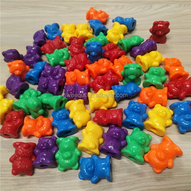 Mathematics Counting & Sorting Toys 60pcs Kids Plastic Bear Counters Education 