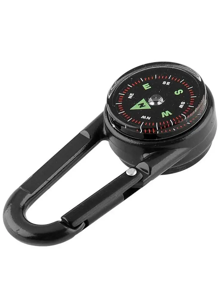 Mini Compass Carabiner Clip 3 In 1 Guiding Thermometer Keyring