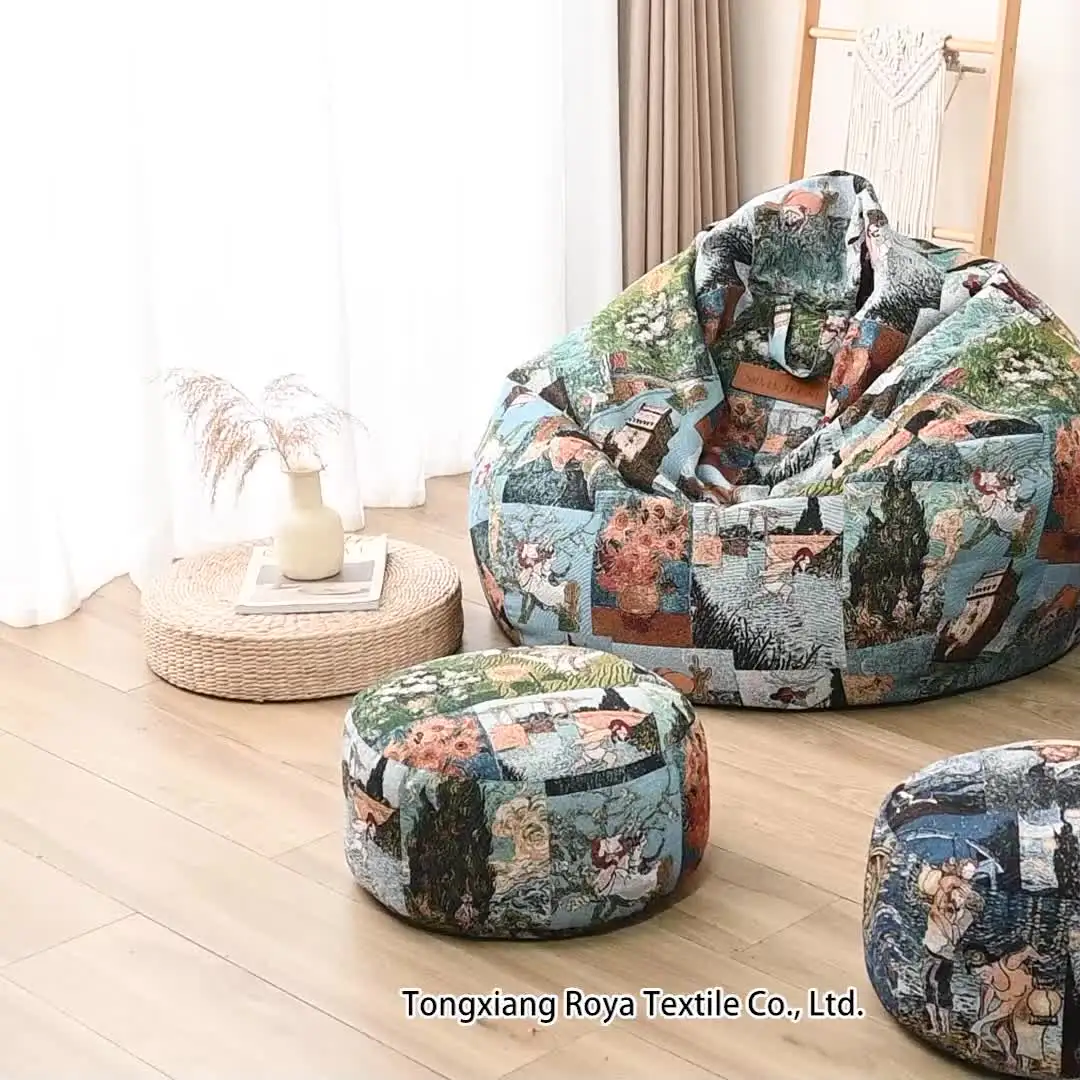 Living Room Puff Cushion Chair Cozy Bean Bag Corner Sitting Puffs