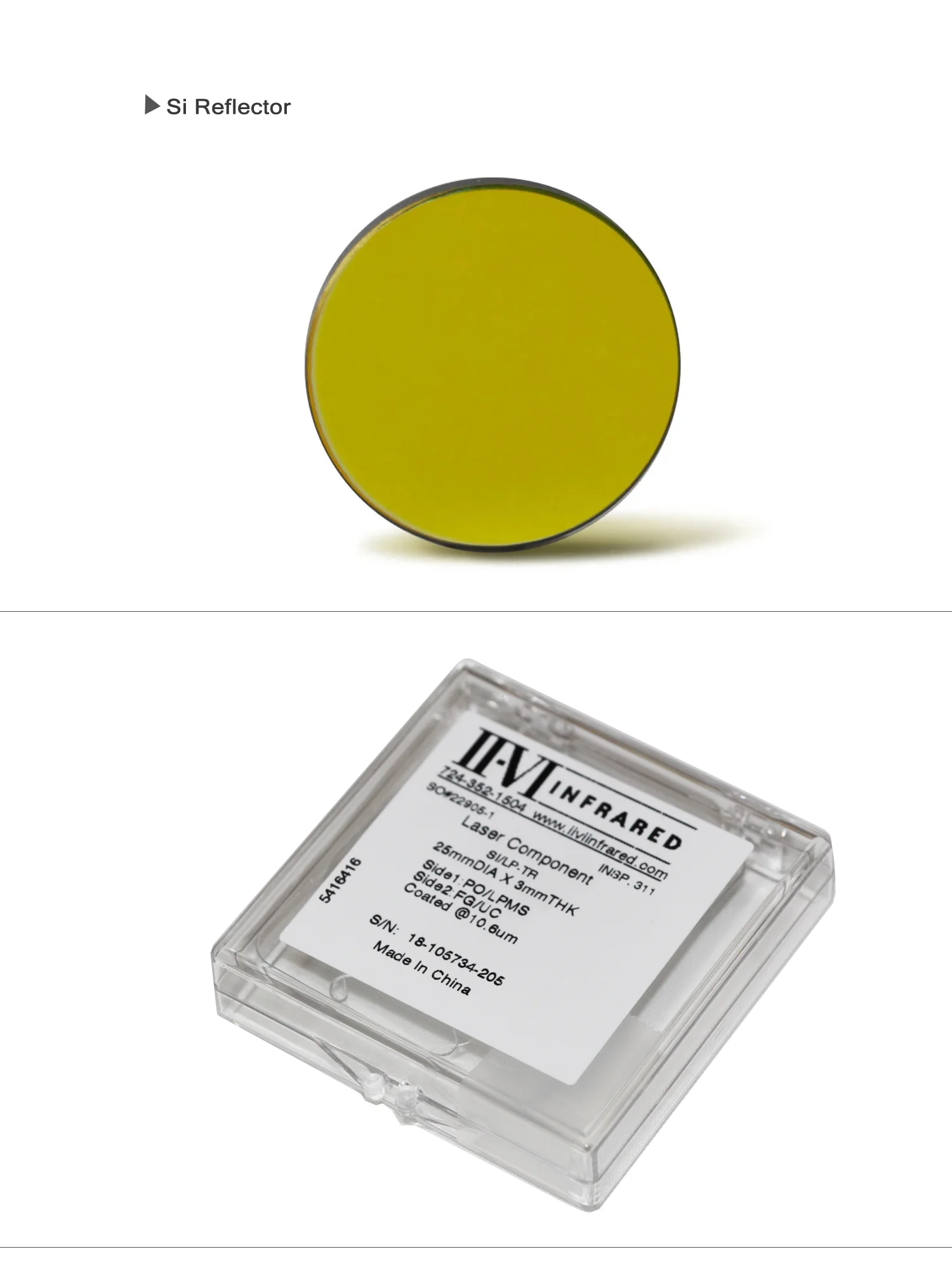 High Quality Laser Industry Reflect Si Mirror,Laser Cut Mirror Dia 25mm