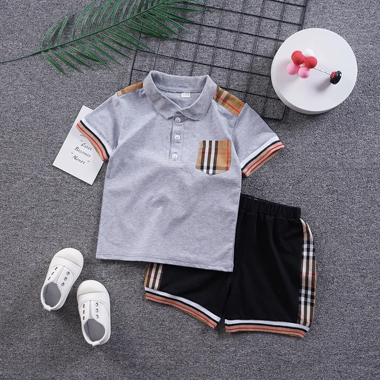 Ihj1483 Summer New Baby Boys' Short Sleeve Polo T-shirt Clothing 
