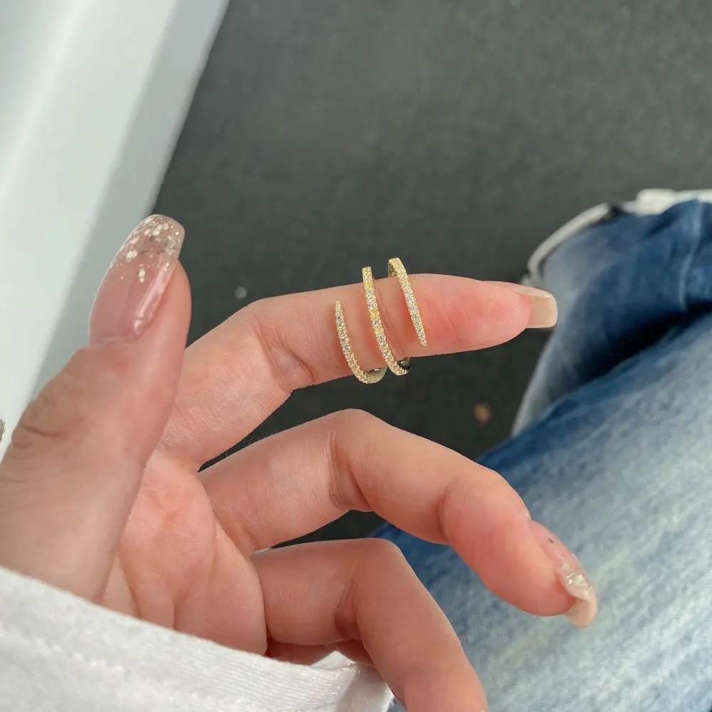 S925 Sterling Silver Niche Ins Fashion Light Luxury Rattan Wrap Women's Snake-Shaped Ring Lab Diamond Silver Fine Ring