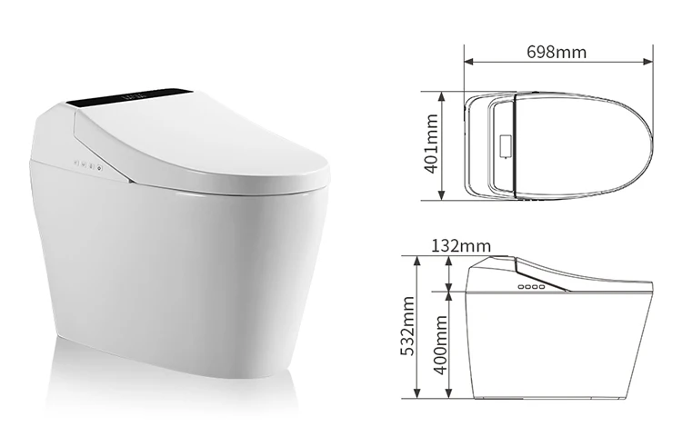 new arrival saving smart self cleaning toilet automatic seat bidet black intelligent toilet