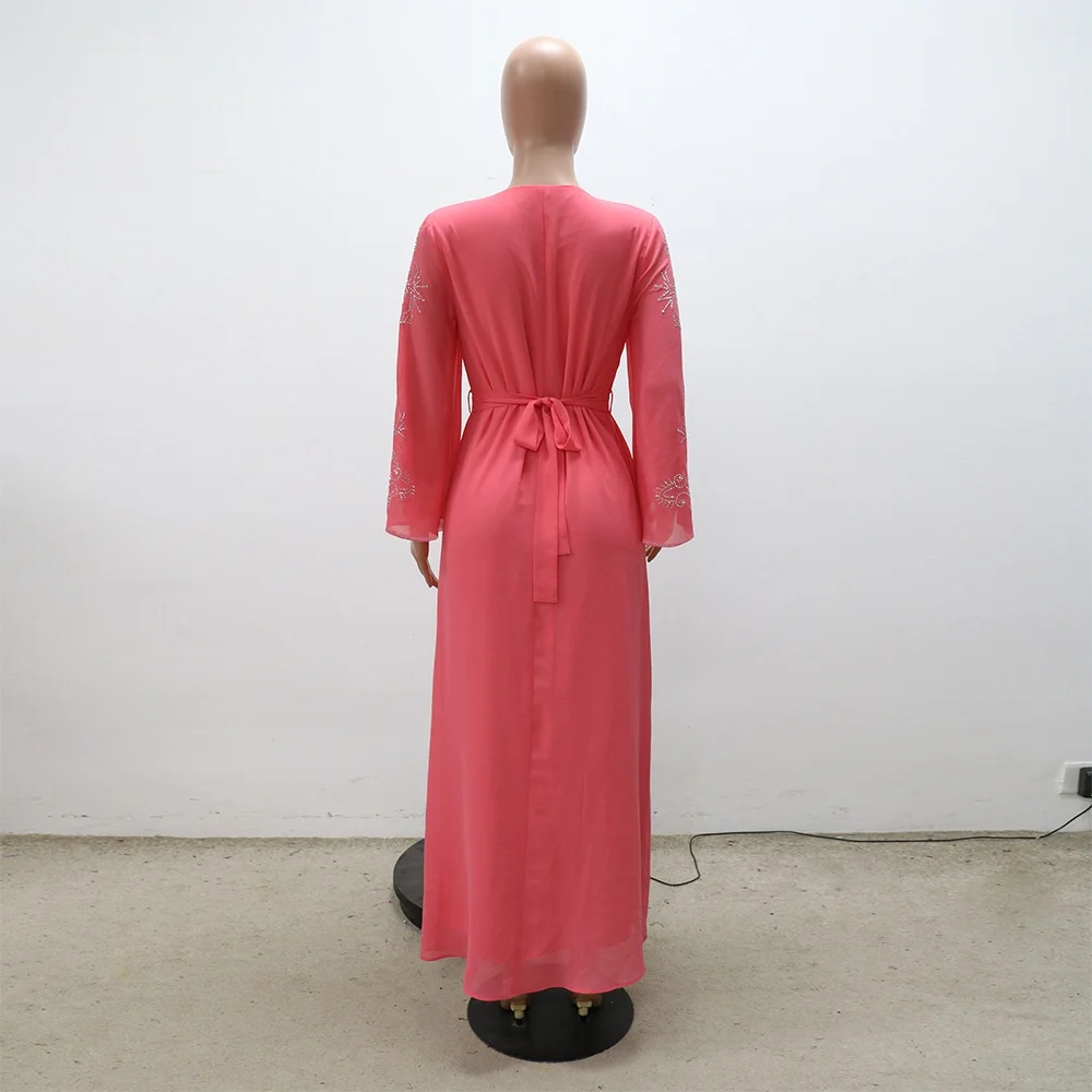 Abaya Dubaï 2026 de Luxe en Mousseline – Caftan de Soirée Modeste – Grossiste Grossiste Turquie