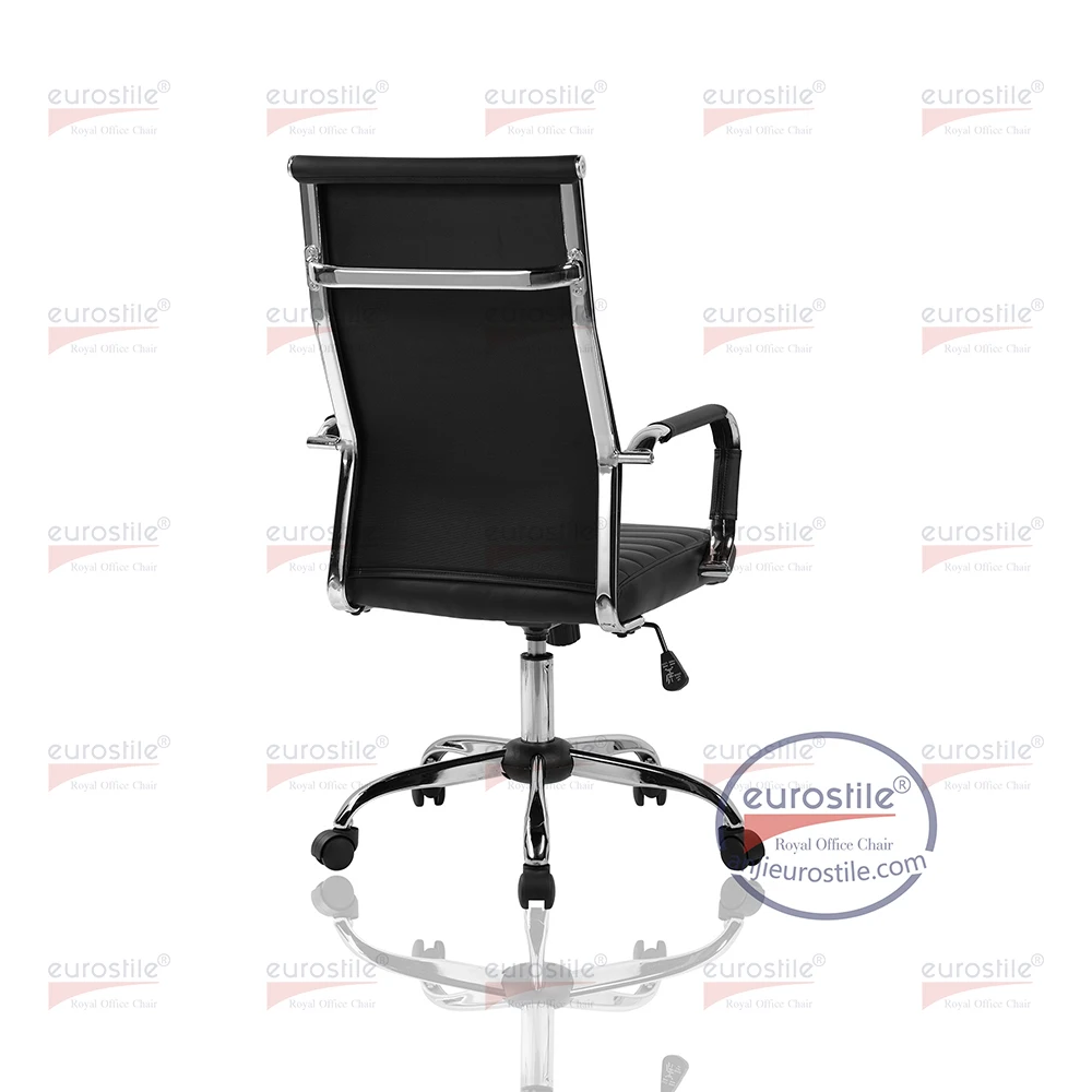 Eurostile 2022 Popular Ergonomic High Back Black Pu Leather Lumbar