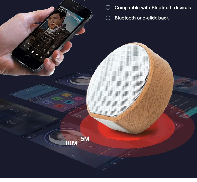 Wood Grain Wireless Bluetooth Speaker Portable Mini Subwoofer Audio Gift Stereo Loudspeaker Sound System Support TF AUX USB A60 - ANKUX.COM