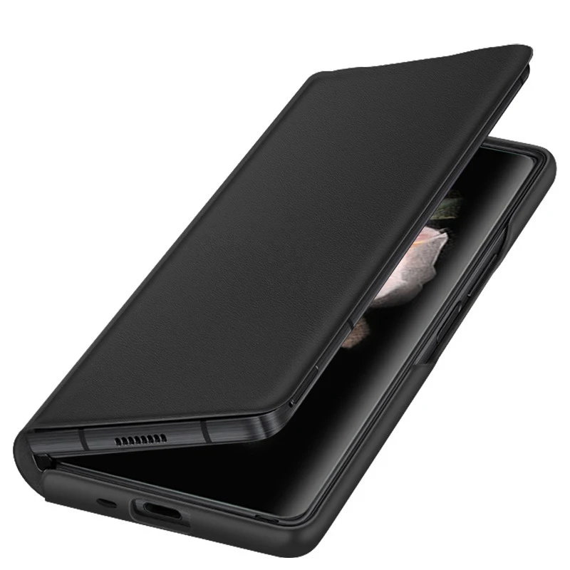 Ultra Thin Genuine Leather Magnetic Flip Cover For Samsung Galaxy Z ...