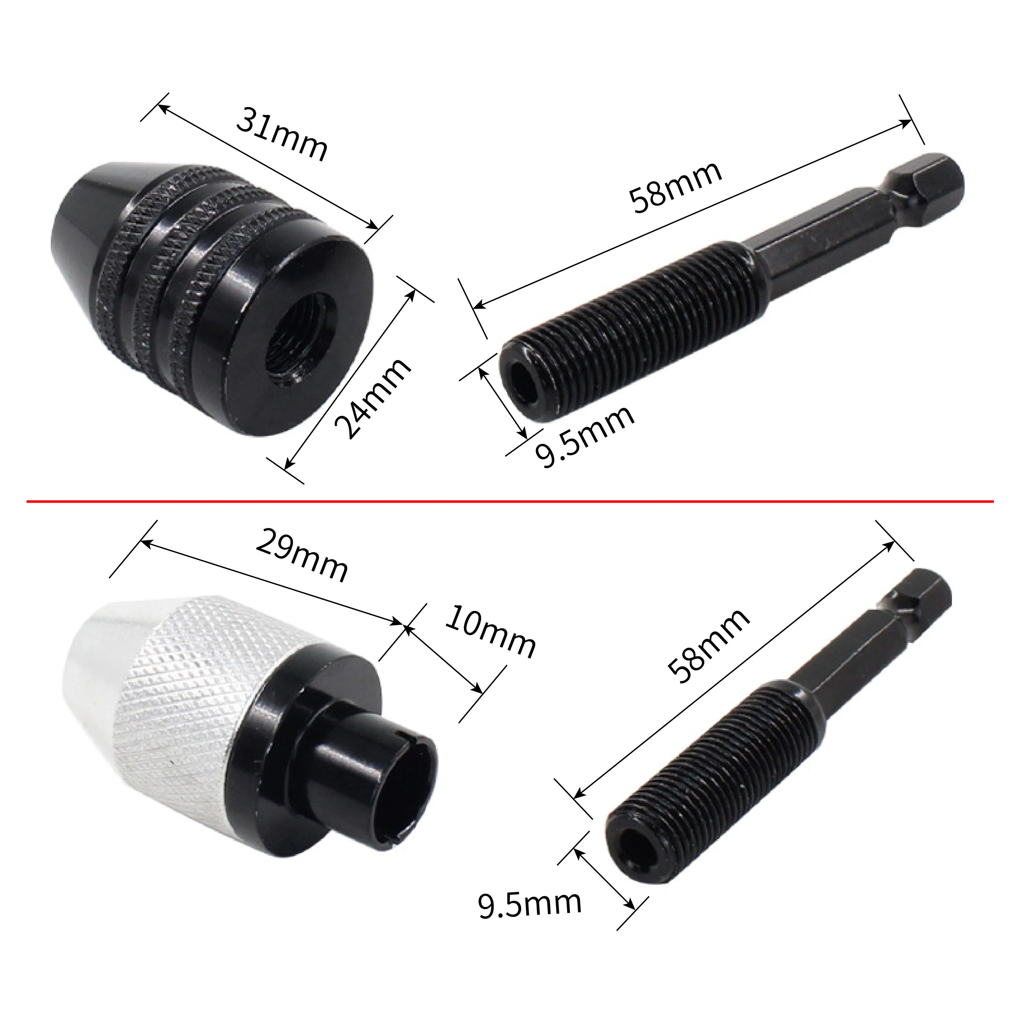 Hex Shank Round Shank Chuck For Electric Bits And Hss Drill 3 Jaw Self