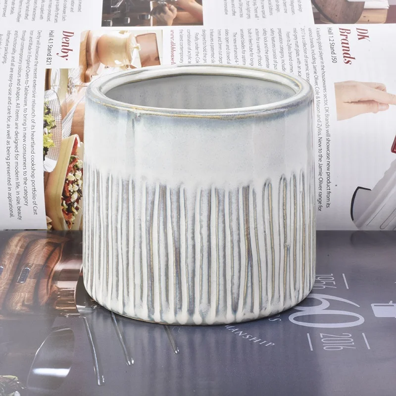 500ml Cylinder ceramic candle vessel frosted candle holders wholesales