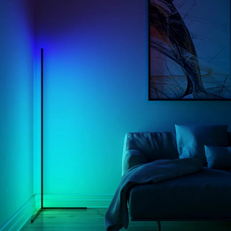 salon Lampe sur pied LED à intensité variable avec télécommande pour salle de jeux Lampadaire d'angle RGBIC lampe de soirée disco RVB à changement de couleur avec mode musique réactive salon Lampe sur pied LED à intensité variable avec télécommande pour salle de jeux Lampadaire d'angle RGBIC lampe de soirée disco RVB à changement de couleur avec mode musique réactive