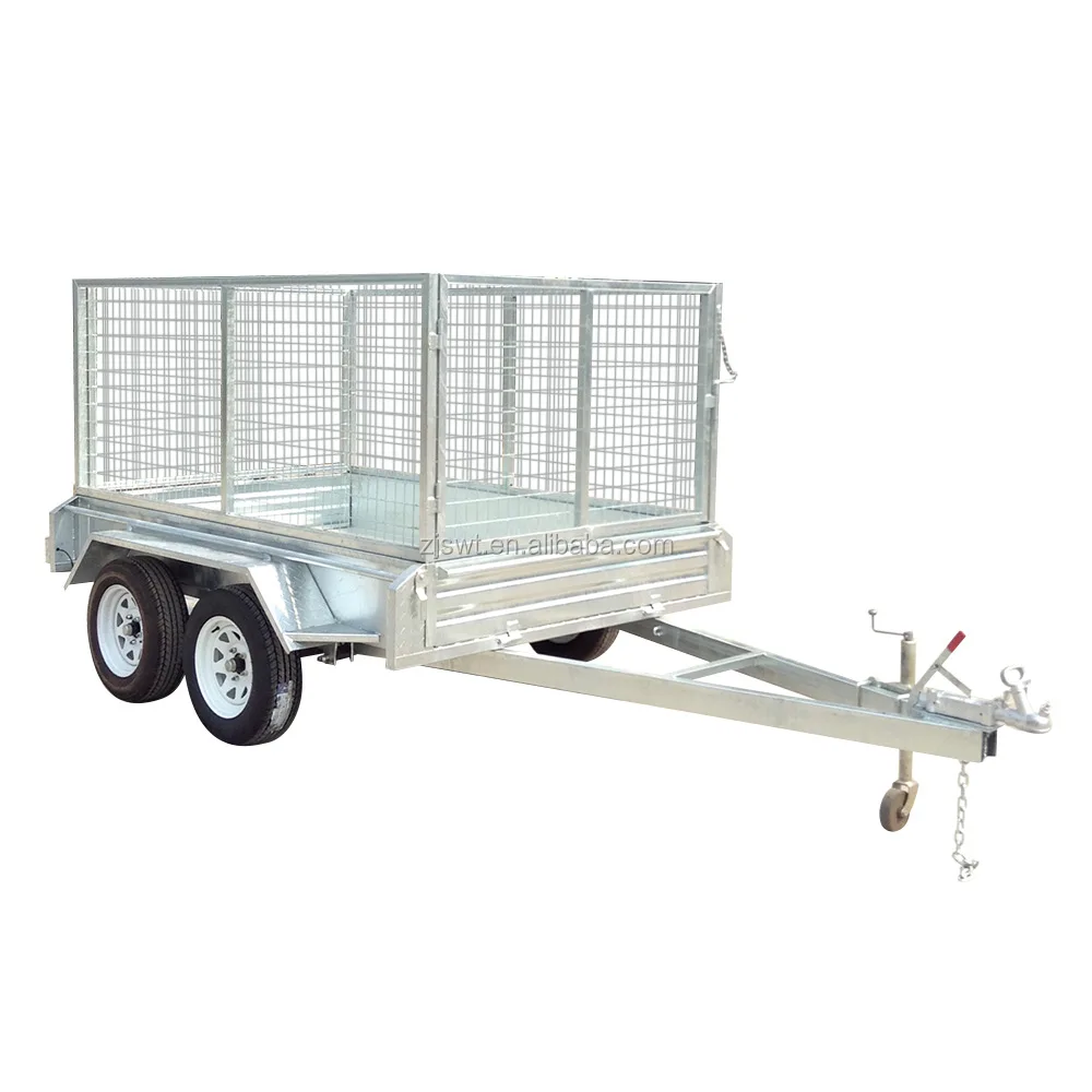 Galvanised 8x5 Car Tandem Box Trailer with Cage