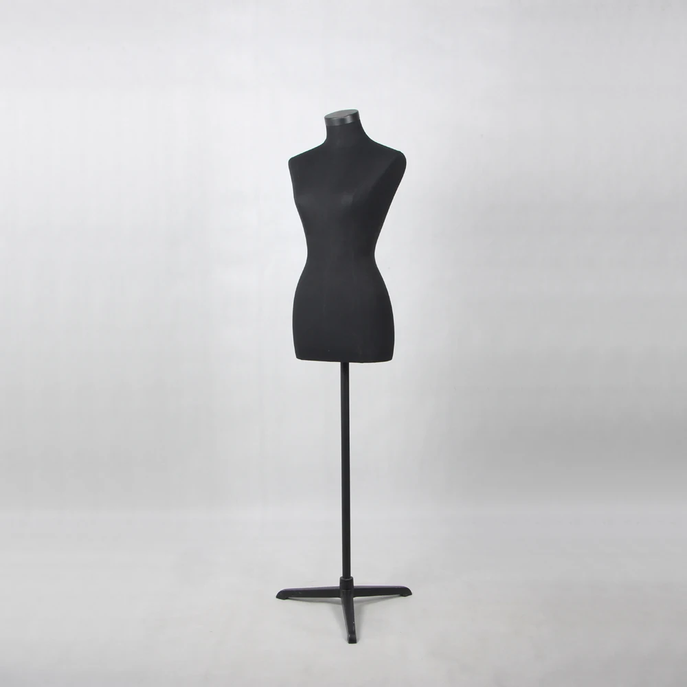 Wholesale Price Black Fabric Pu Foam Female Half Body Form Mannequin