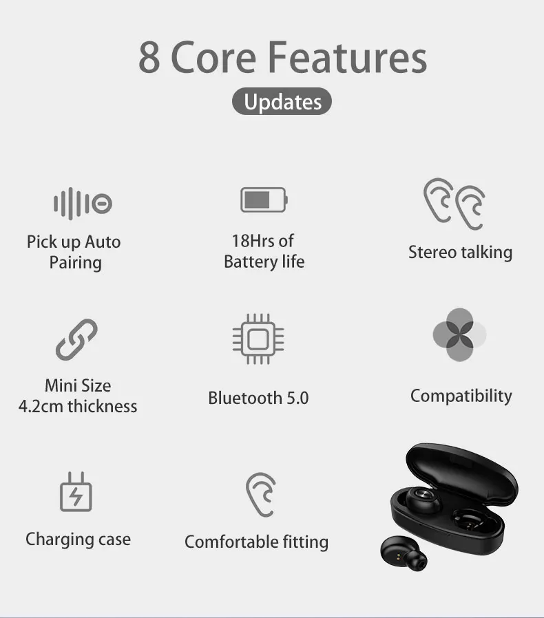 New Business Ideas Europe Earphone & Headphone 5.0 True Earbuds Wireless X18 TWS Earbud Wireless Headphone - ANKUX.COM