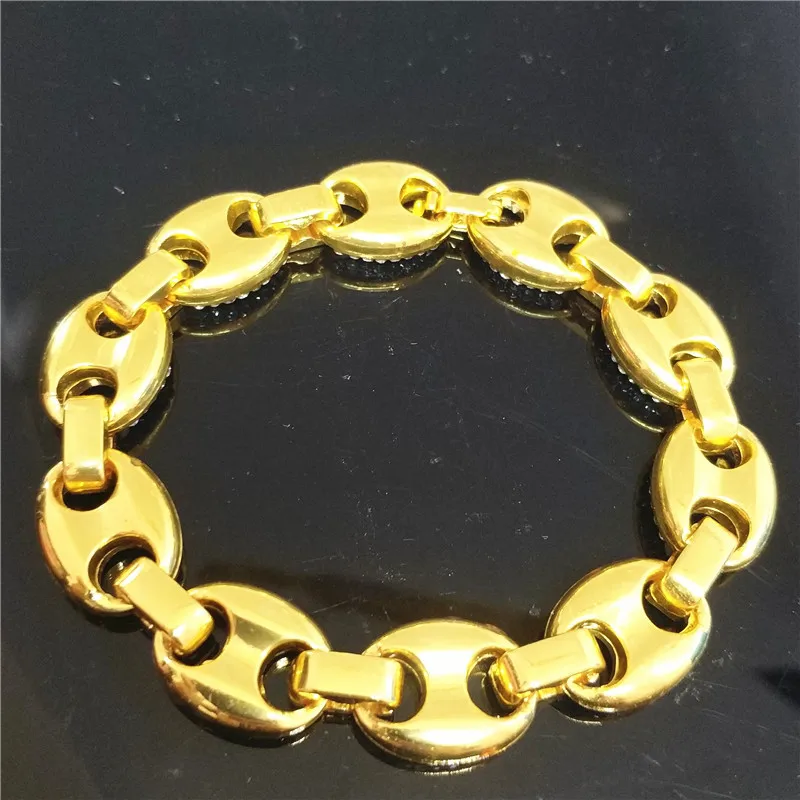 Luxury 12*16mm 18k Yellow Gold Clad Graduated Puffed Anchor ...