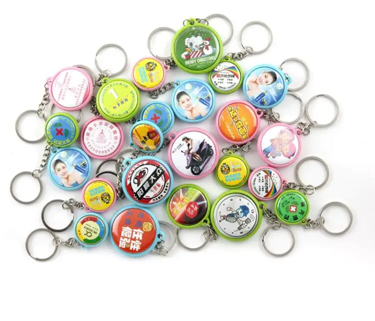 New Diy Making Keychain Doubleside 32mm Colorful Keychain With Buttons