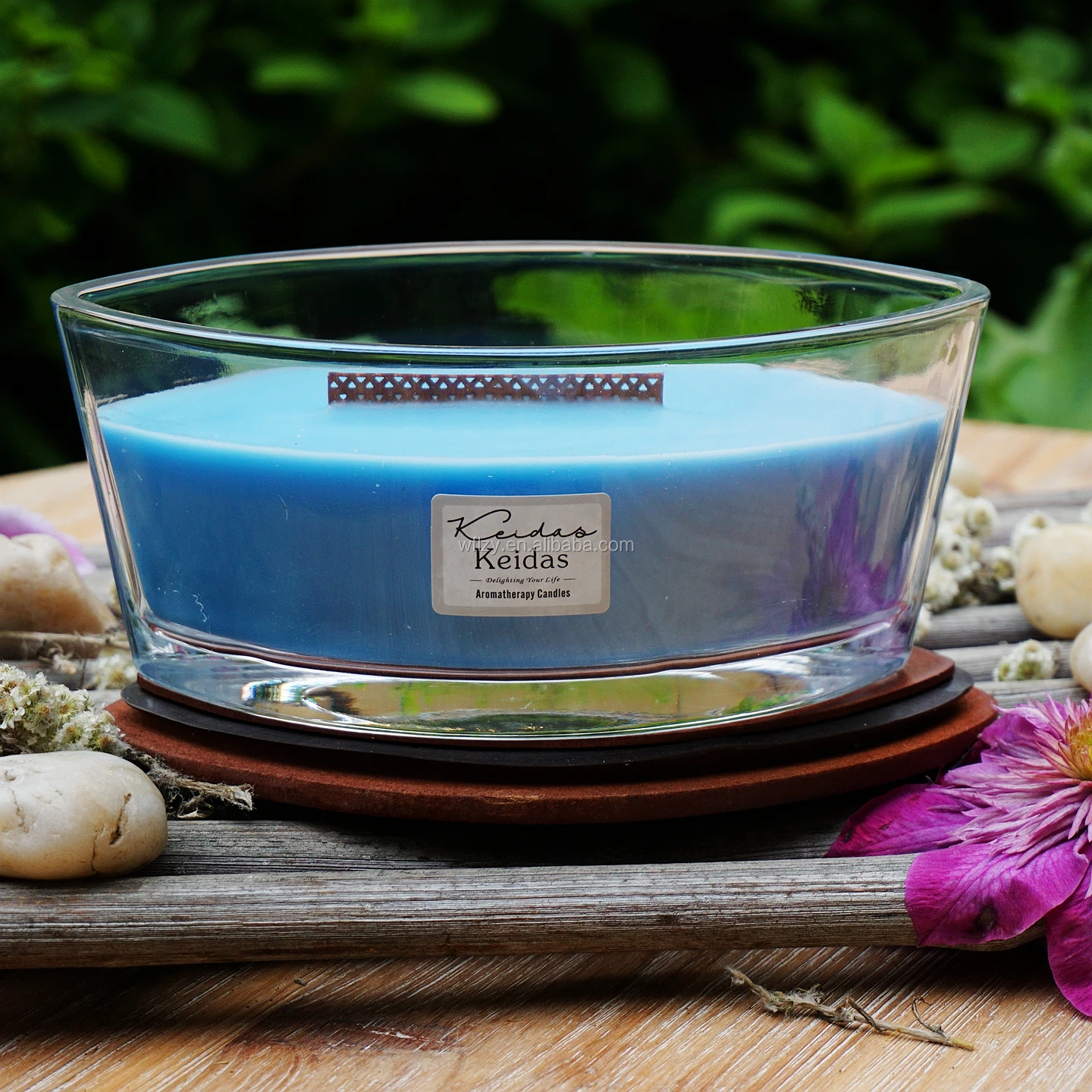 Luxury Woodwick Aromatherapy Candles /unique Oval Boat Glass Candles Woodwick Candle Jar With