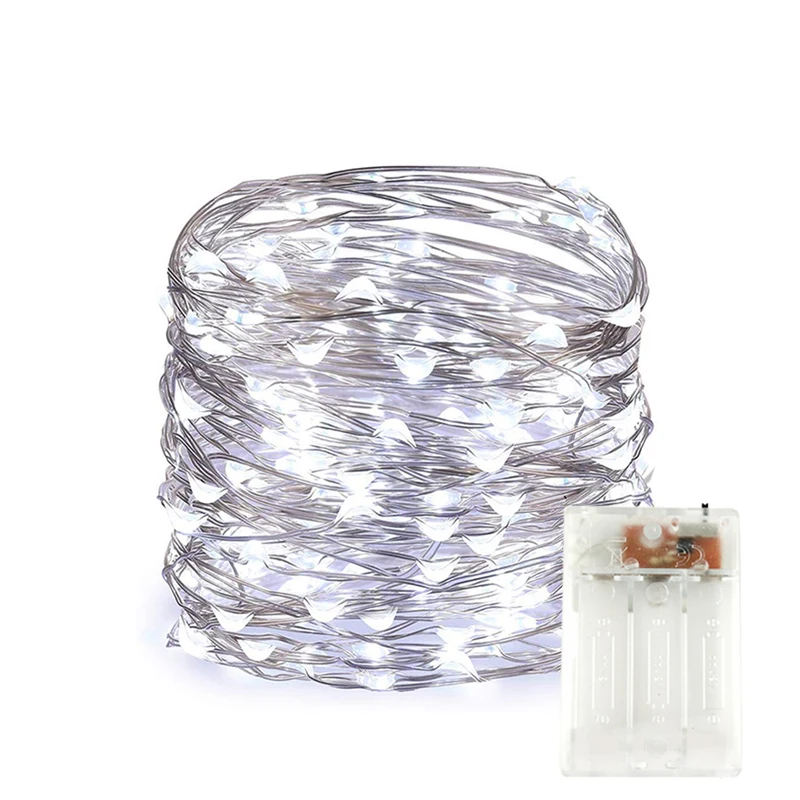 Copper Wire 3 Aa Lights Outdoor Holiday Decoration Led Battery Operated String Light