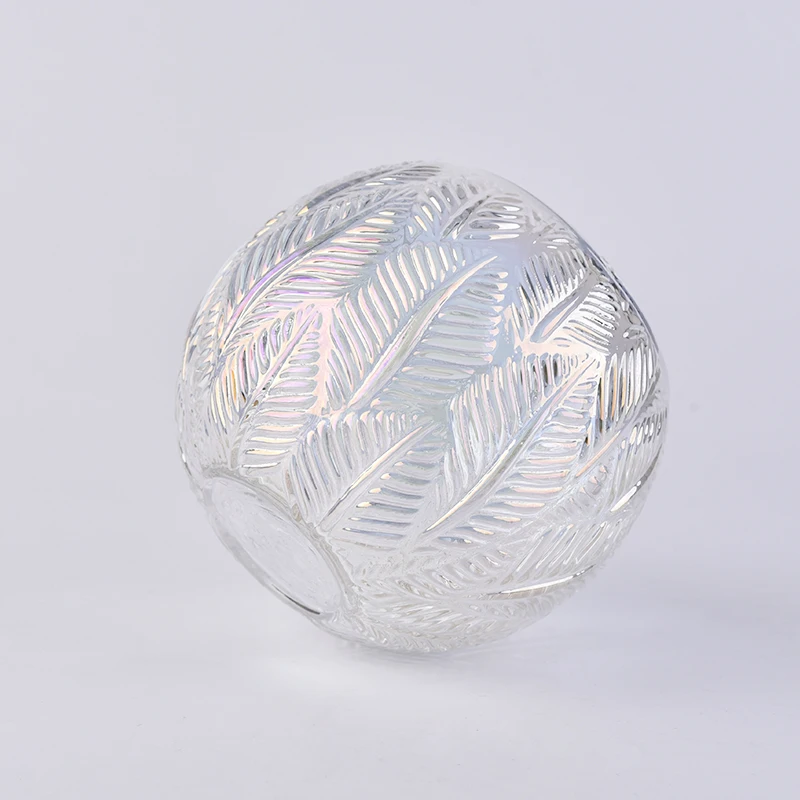 Clear Lotus leaf candle container votive glass candle vessel wedding decor in bulk