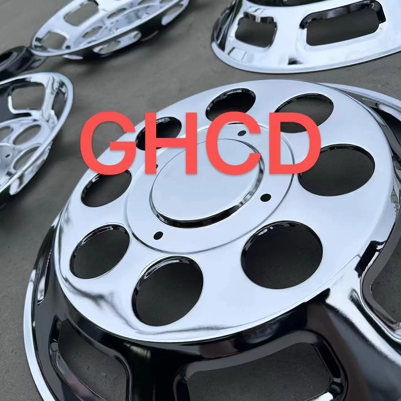 GHCD High Quality 22.5-inch 8 Holes  Universal  Chrome-plated Wheel Cover for Japanese Truck (NISSA/HIN/ISUZ/MITSUBISH) supplier