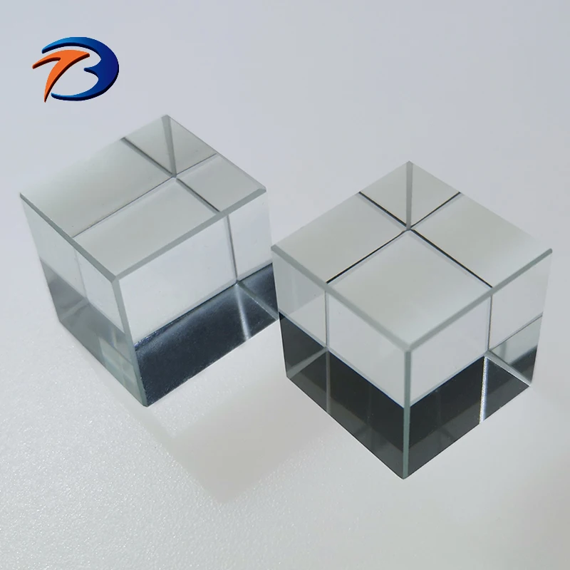 Optical BK7 Fused silica glass VIS NIR beamsplitter cube polarized 70/30 50 / 50 beam splitting x-cube prism custom glass cube