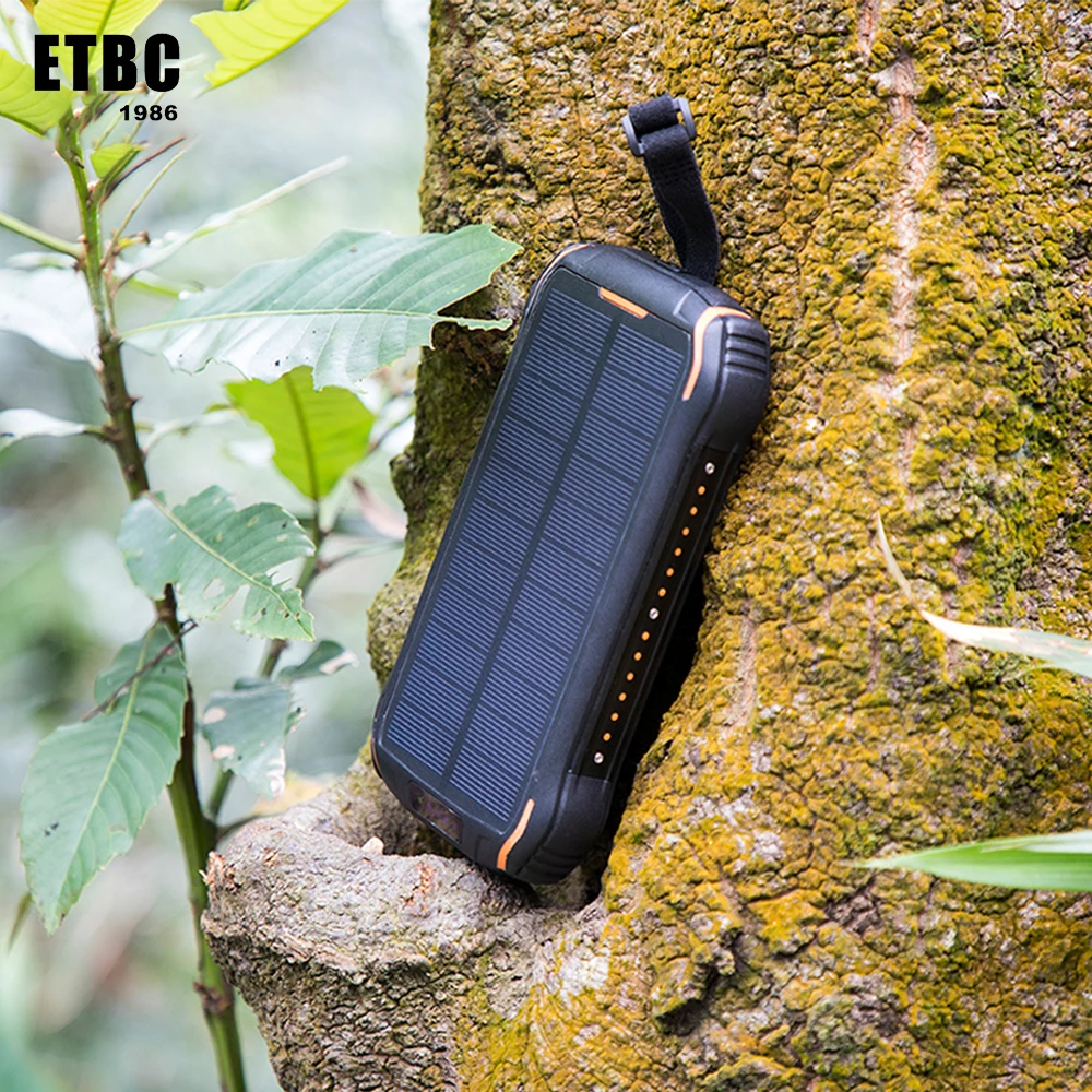 Wireless Waterproof Mobile Solar Charger Power Banks 20000mah Solar Power Bank With LED Light - ANKUX.COM