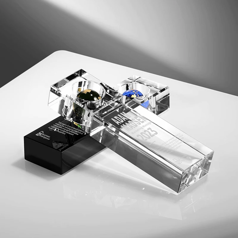 product custom made k9 crystal globe trophy creative award and company gift model  wdy 0416-8