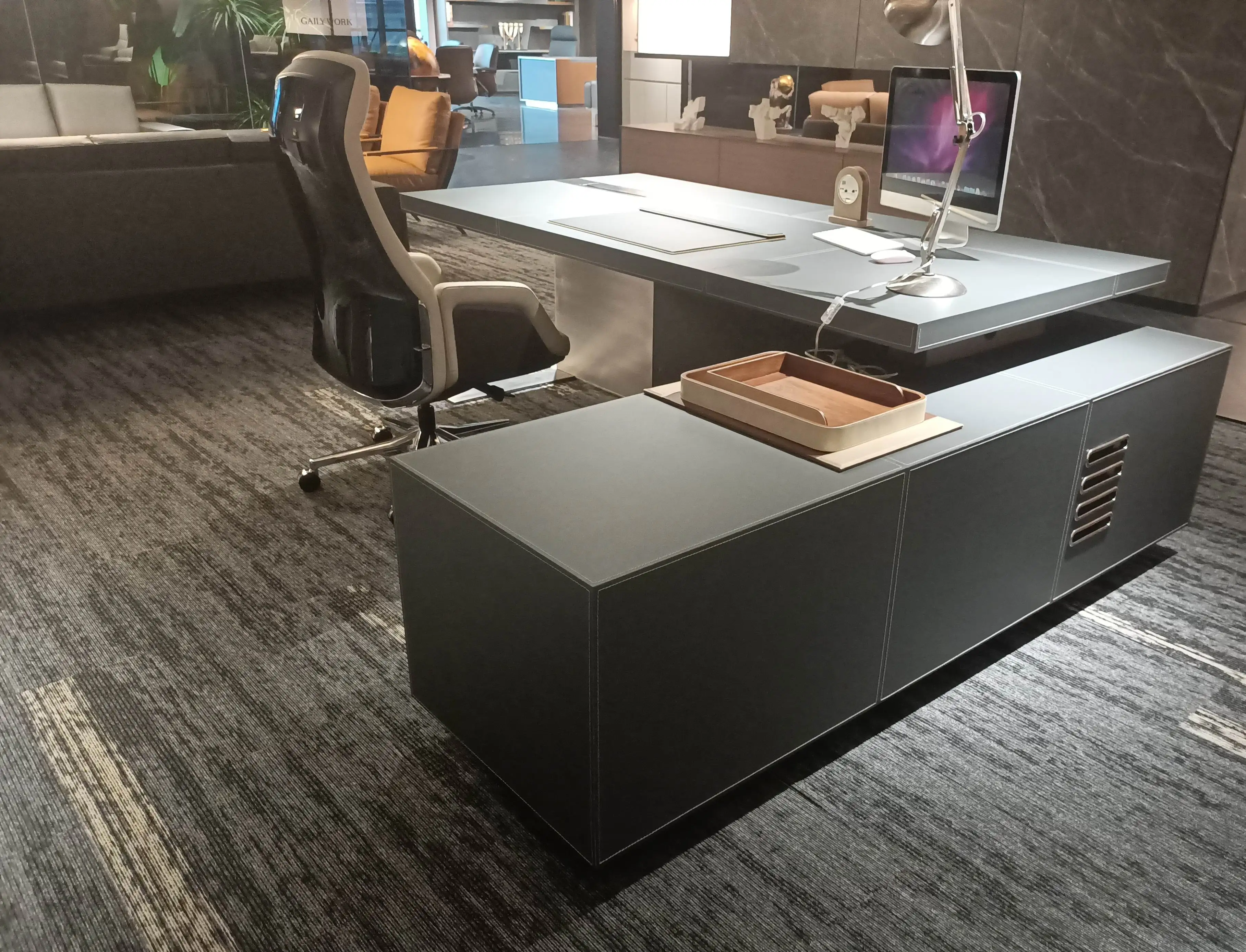 Modern Design Office Boss Table W39 Office Leather Table Office For
