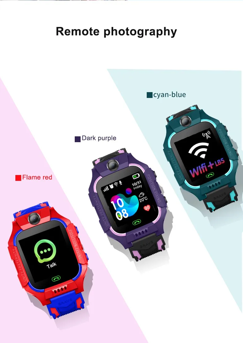 Life  Waterproof Z6 Kids Smart Watch 1.44'' Color Touch Screen Smart Phone Children LBS Tracking Kids Smart Watch with Camera