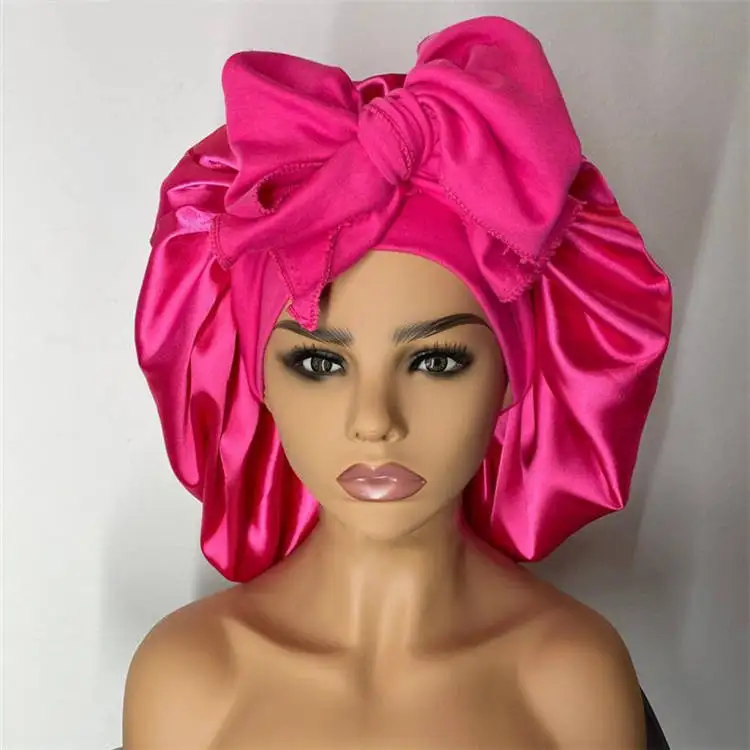 Wholesale New Design Custom Logo Extra Large Satin Bonnet With Wide ...