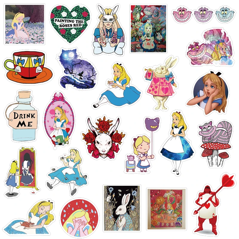 50Pcs Classic Fairy Tale Alice Cartoon Graffiti Stickers for Girl Book ...
