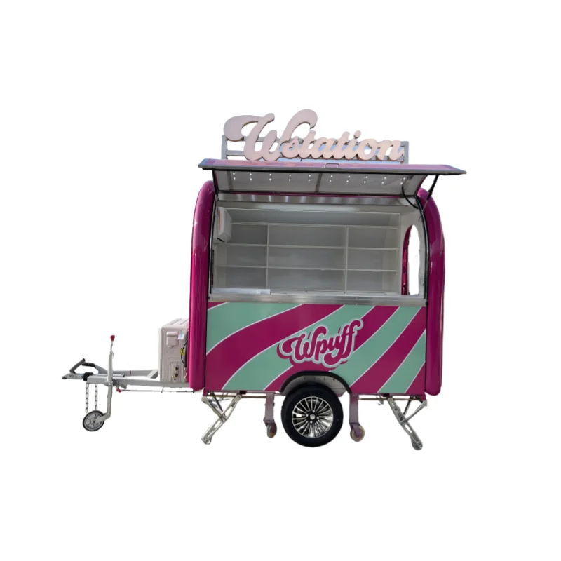 MAICHE Customized Mobile Wooden Food Trailer Truck Candy Cart Retail Bar manufacture