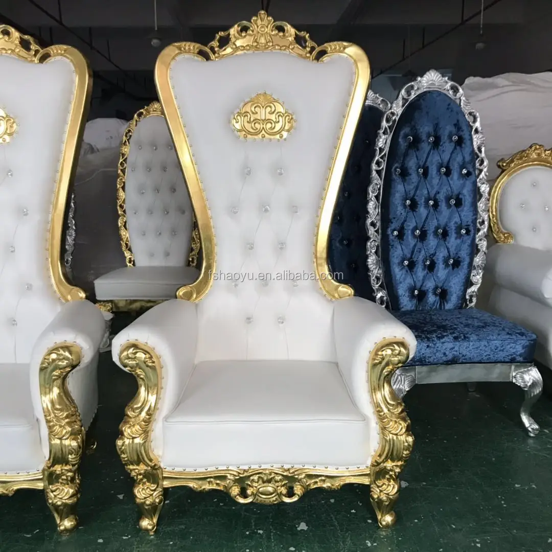 Wholesale White Wedding Wooden Throne Chair,King And Queen Throne