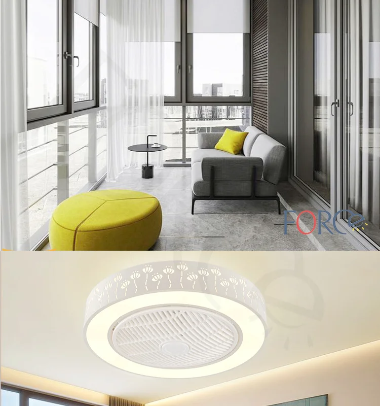 Wholesale price Modern ABS metal big space white remote controller LED ceiling fan light