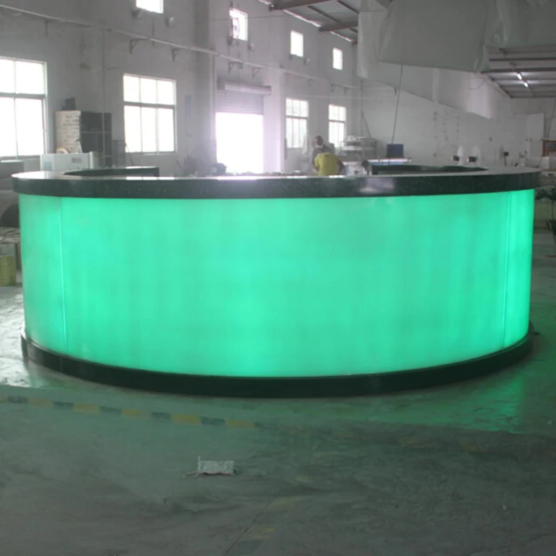Solid surface LED lighting half round restaurant bar counter for sale