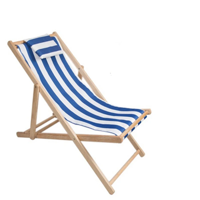 
Factory hot sale wooden canvas folding reclining beach chair Outdoor Camping Leisure Picnic Sling Surfside Recliner 