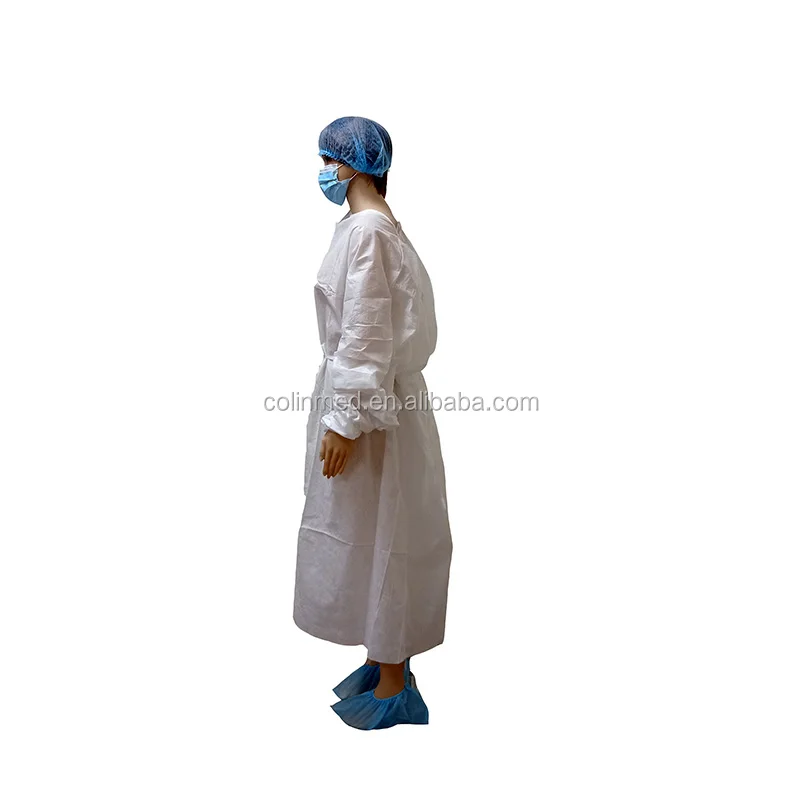 
Long Sleeve Gown Disposable PP Safety Gown Clothing With Thumb Loop Non-sterile 