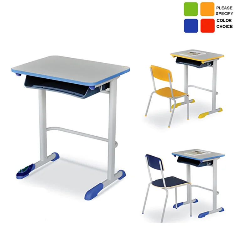 Wholesale Steel Tube Height Adjustable Drawer Desk For School Classroom Use