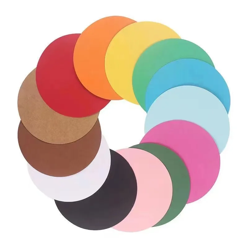 School 200g 33x33cm 20 Sheets Round Colored Paper,Hard Card Stock Paper ...