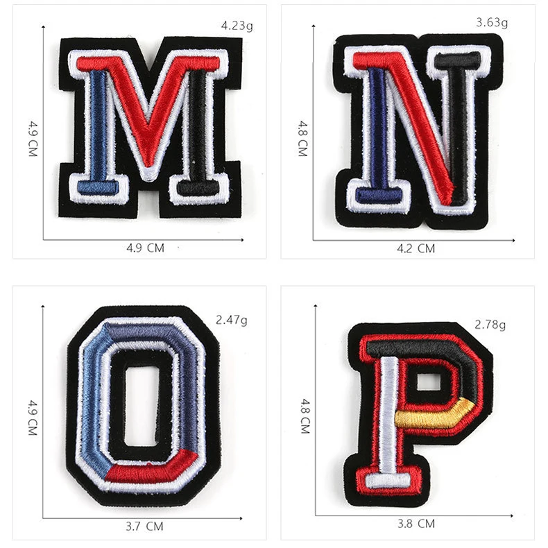 Sew On 3d Embroidered Alphabet Patches 2 Inch A-z Letter Mulit-color 