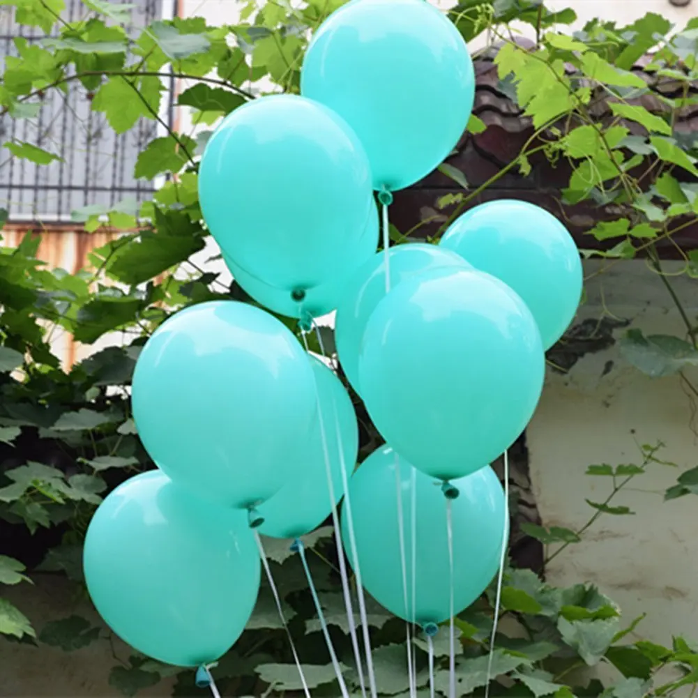 12 In Aqua Blue Balloons Turquoise Thick Latex Balloons For Christmas ...