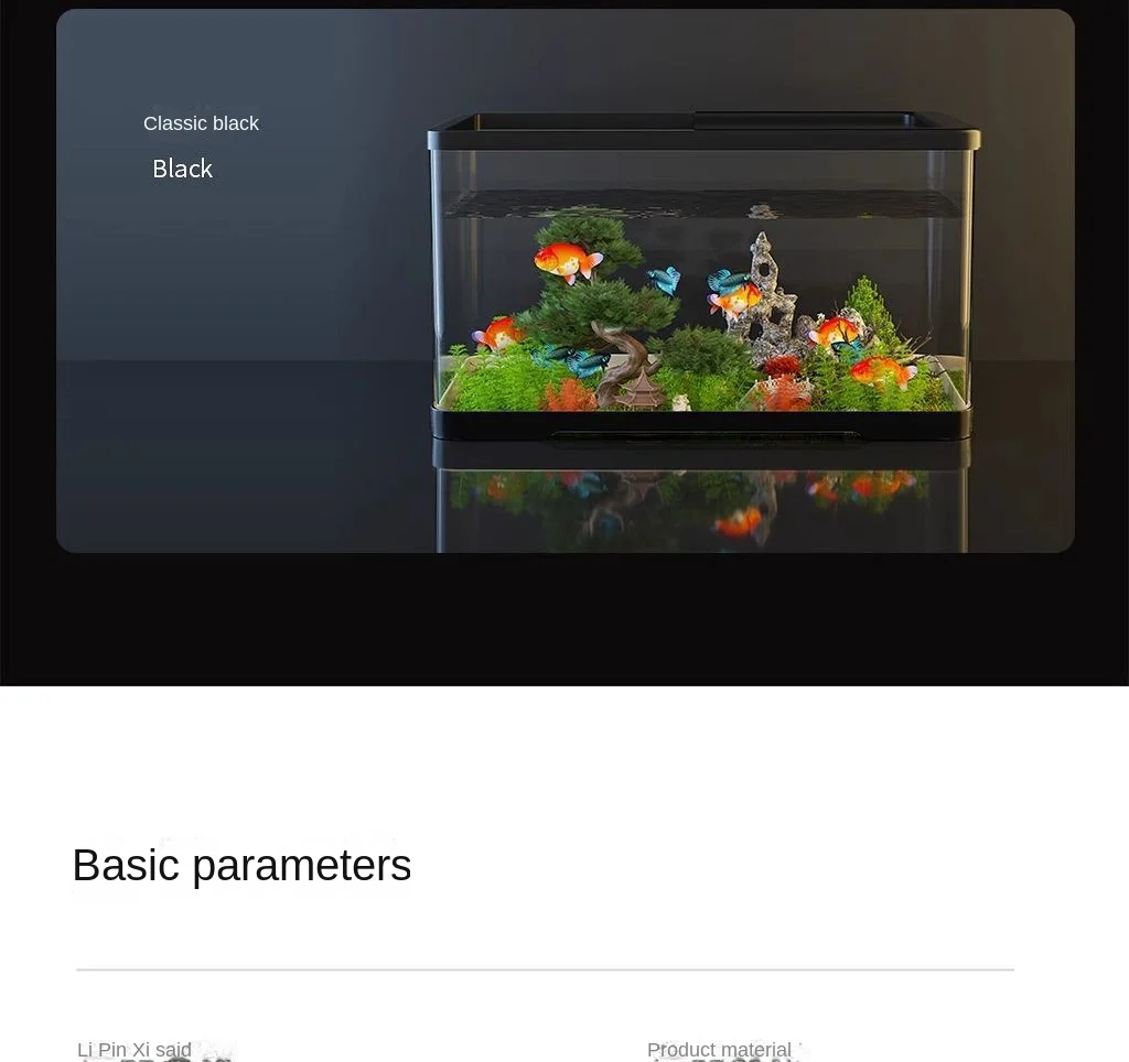 Image showcasing New Full Set Square Plastic Goldfish Tank Transparent Lid Eco-Friendly ...