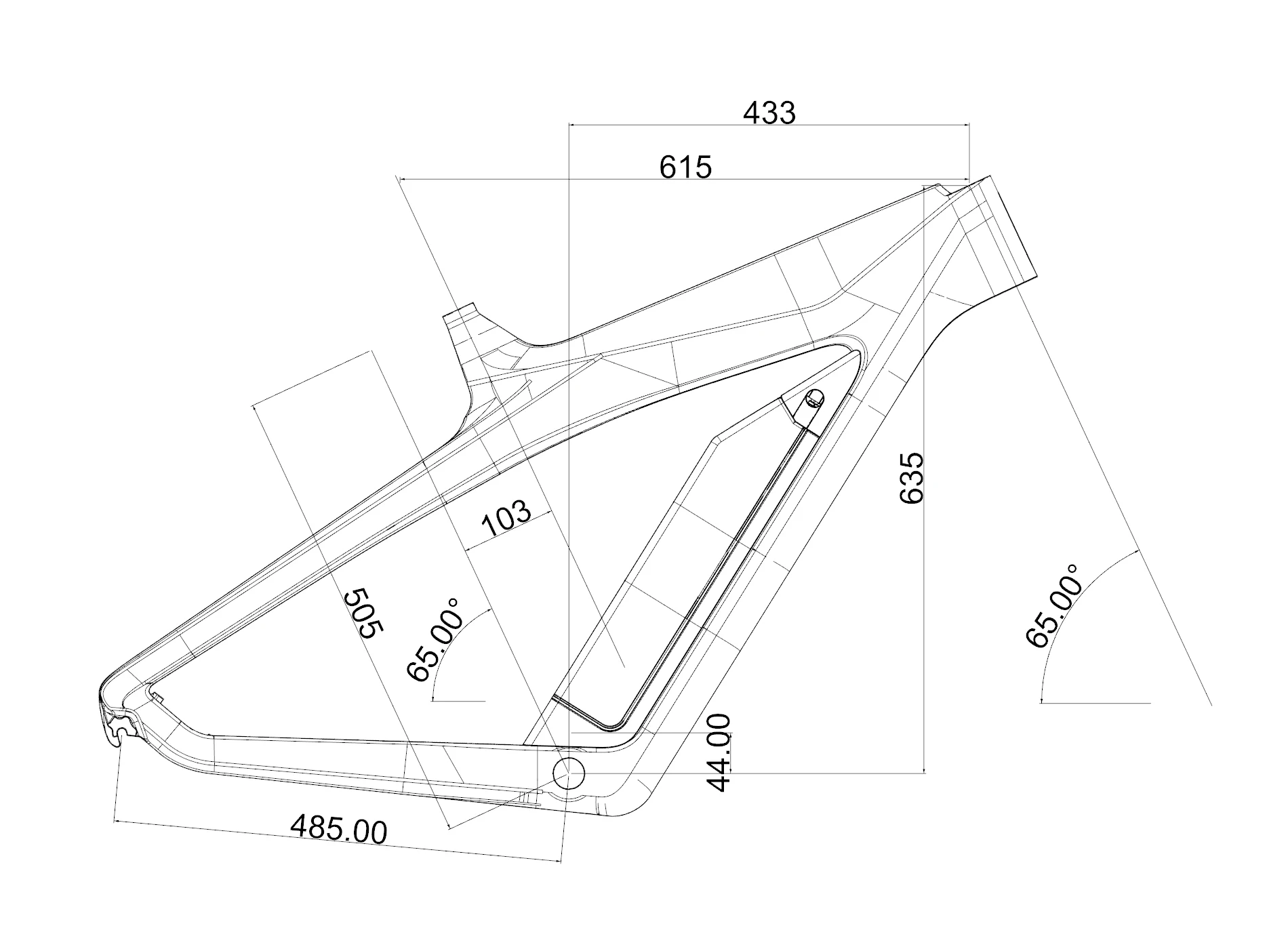 Kontax Carbon Fiber Customizable Road Bike Frame Carbon Fiber Mountain Bike Frame With Battery