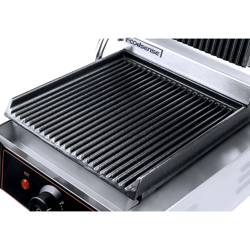 Commercial Sandwich Press Panini Grill single Plate Food Machinery Electric Contact Grill Press Grill