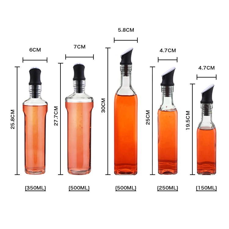 500ml Glass Olive Oil Bottle With Auto Open Spout 17oz Glass Bottle