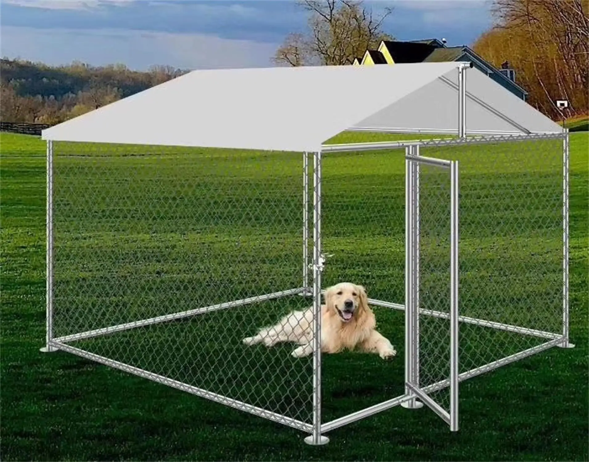 Houses Cage Large Galvanized Type And Eco-friendly Feature Outdoor Dog ...