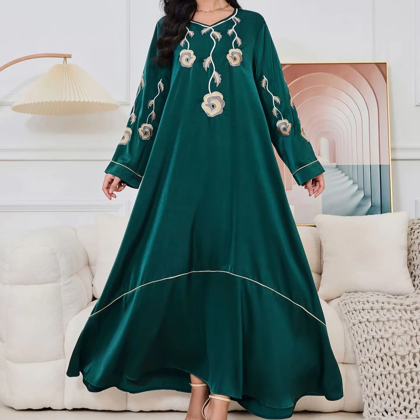 Wholesale Abaya Caftan Galabeya Egyptian Women Women Embroidered Jilbab Clothes Khaleeji Jalabiya Dresses for Islamic,2 Pieces Wholesale Abaya Caftan Galabeya Egyptian Women Women Embroidered Jilbab Clothes Khaleeji Jalabiya Dresses for Islamic,2 Pieces