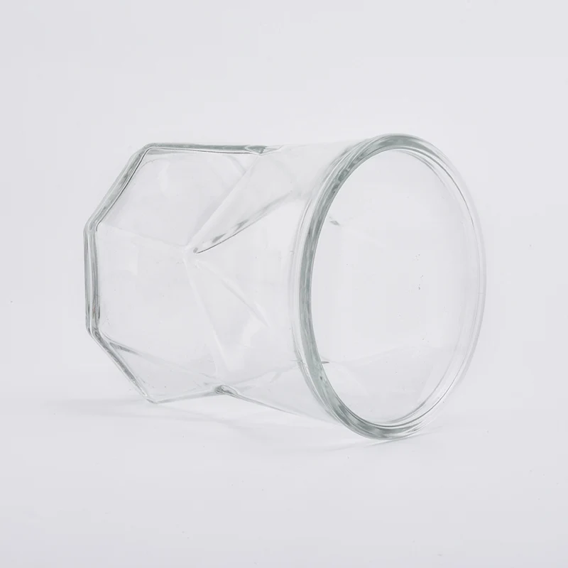 Irregular Geometric Clear Glass Candle Vessel Home Decor Wholesales