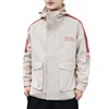 Wholesale cheap elastic cuffs hooded splice jacket oversized mens jackets