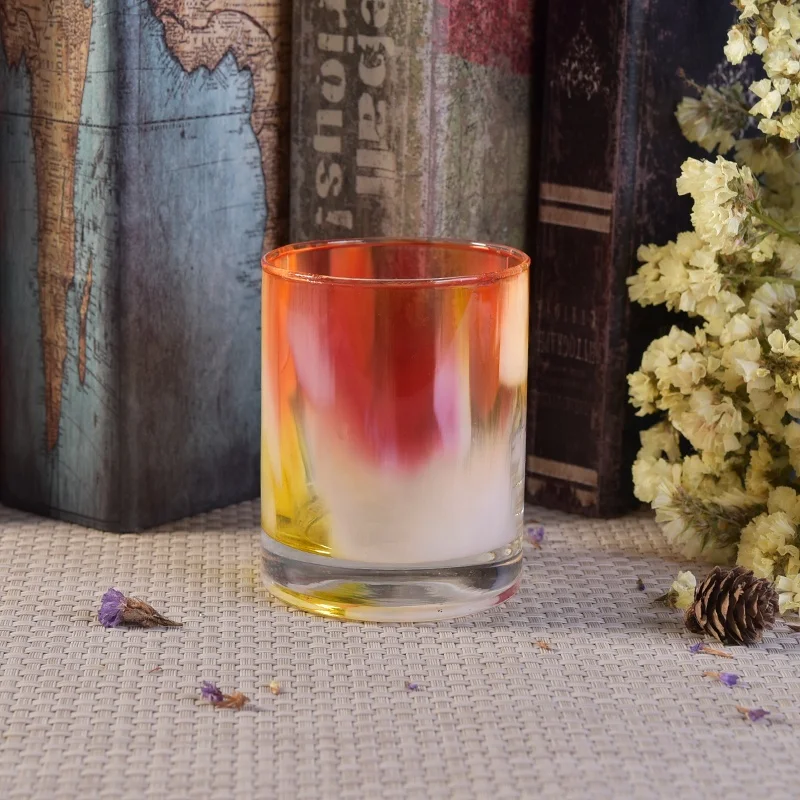 Personalized hurricane spraying Glass Candle container tealight double wall candle Holder wedding Decor use Wholesales