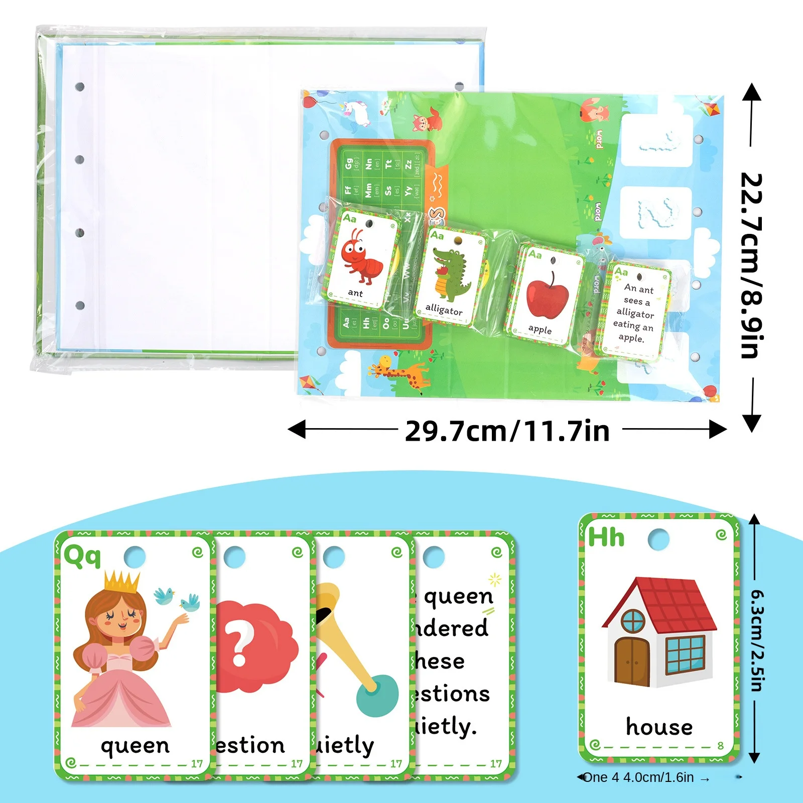 product 104pcs nature spelling words sentences desktop education card english illustration childrens early cognitive parent child-25